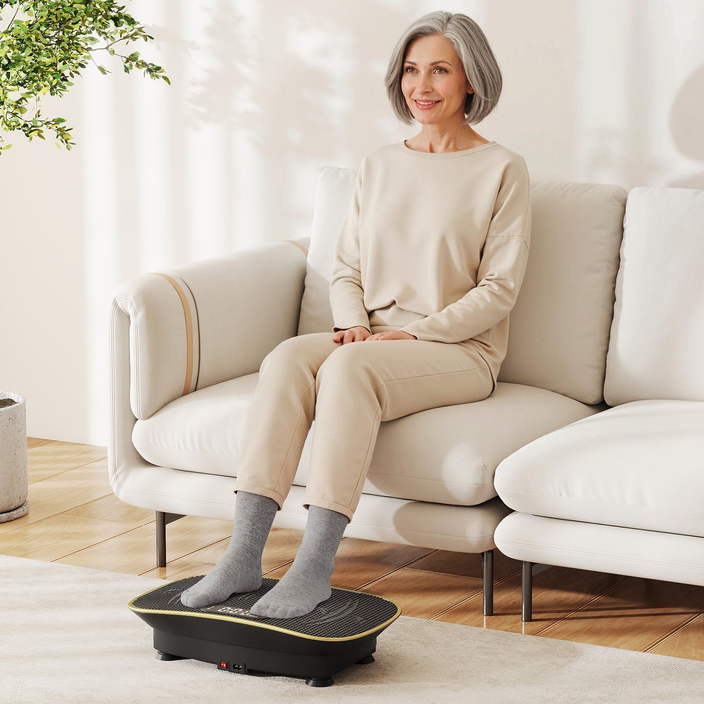 Vibration Plate Exercise Machine, 10 Speed Intensities, Black Vibration Exercise Machines at Gallery Canada