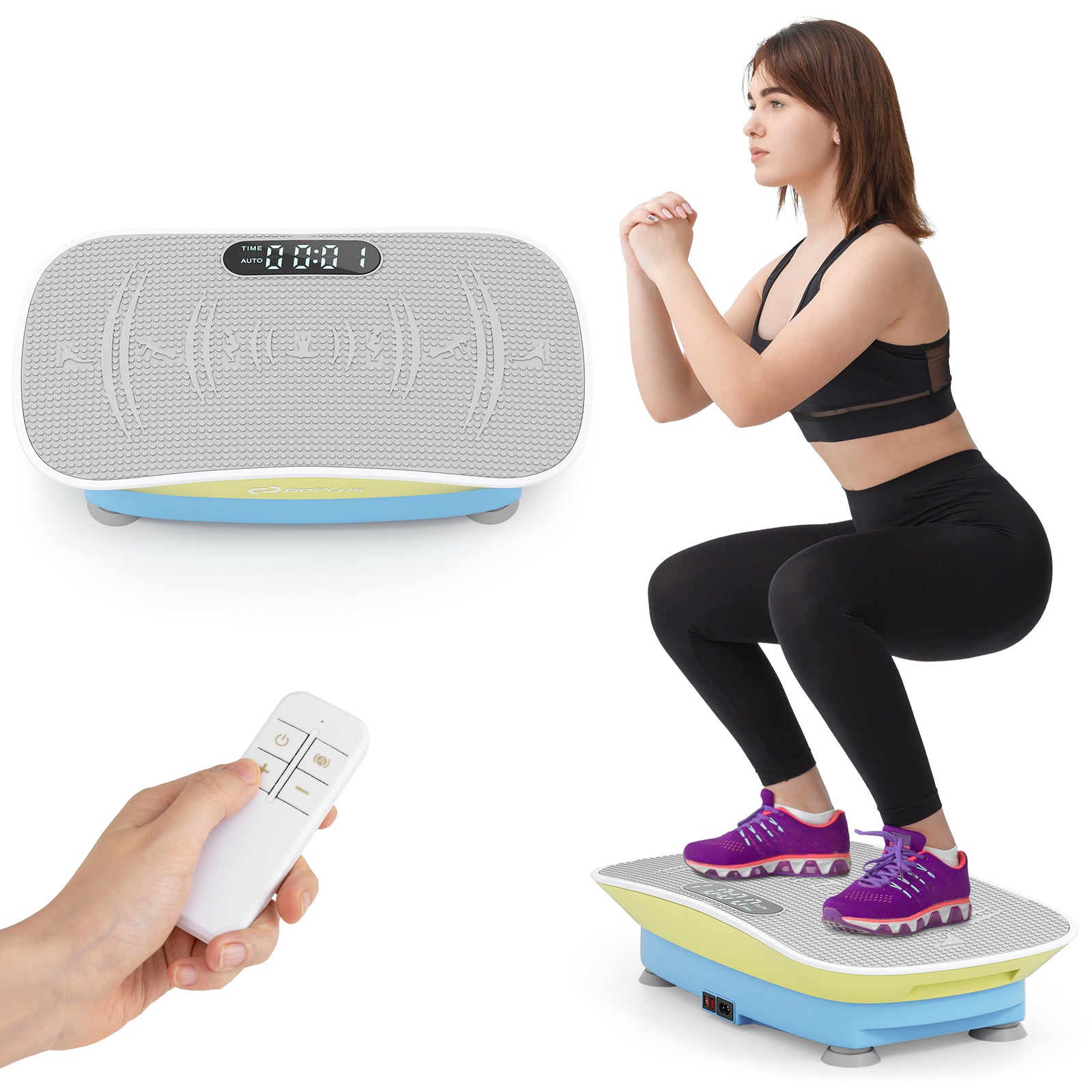 Vibration Plate Exercise Machine, 10 Speed Intensities, Blue & Green Vibration Exercise Machines at Gallery Canada