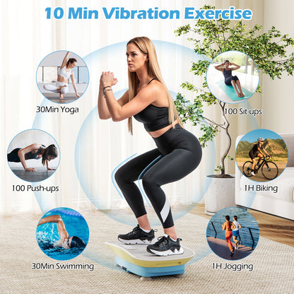 Vibration Plate Exercise Machine, 10 Speed Intensities, Blue & Green Vibration Exercise Machines at Gallery Canada