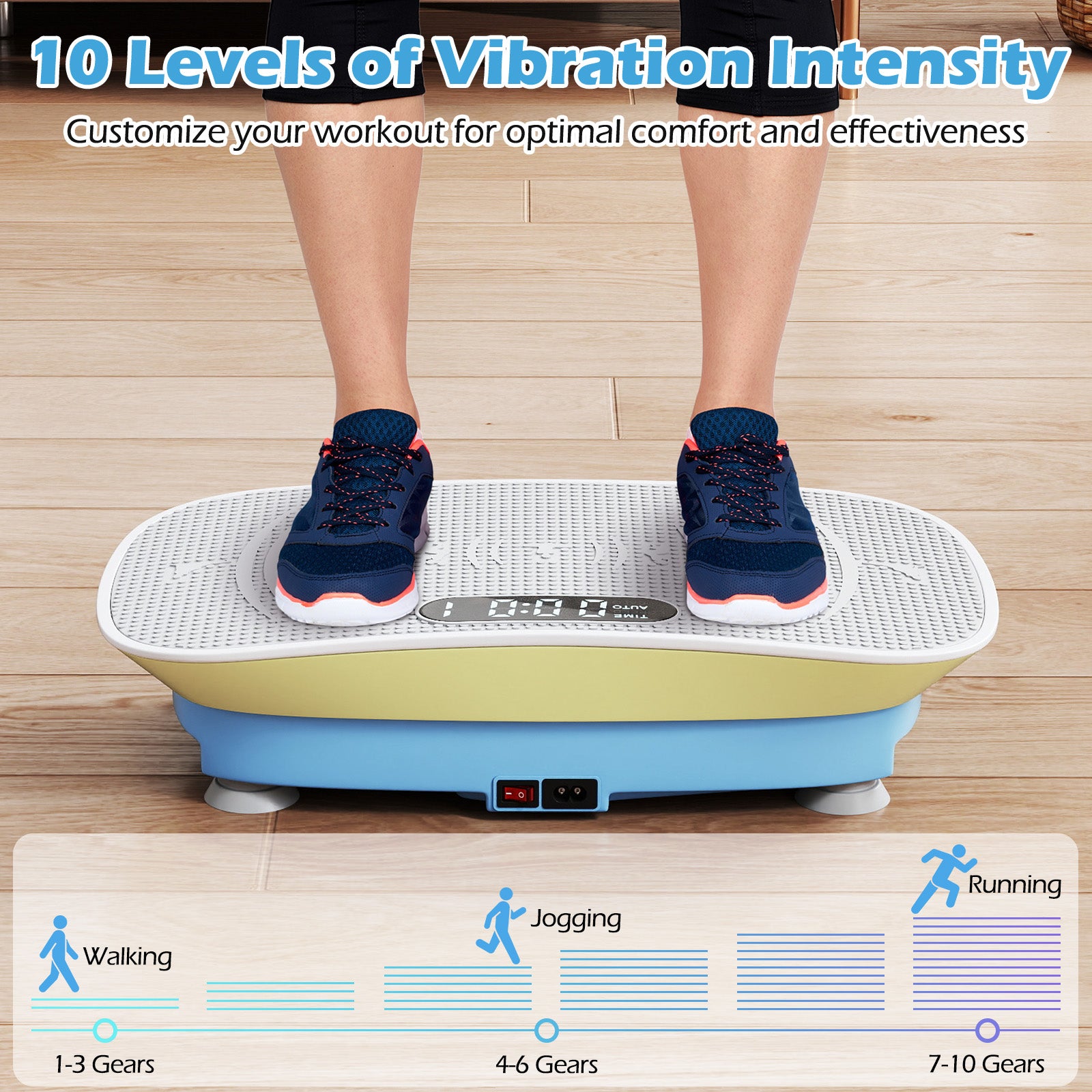 Vibration Plate Exercise Machine, 10 Speed Intensities, Blue & Green Vibration Exercise Machines at Gallery Canada