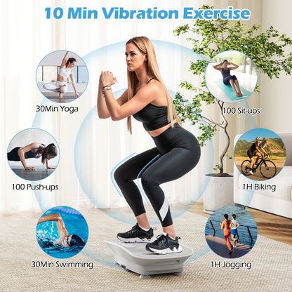 Vibration Plate Exercise Machine, 10 Speed Intensities, Gray Vibration Exercise Machines at Gallery Canada