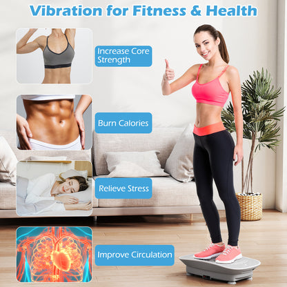 Vibration Plate Exercise Machine, 10 Speed Intensities, Gray Vibration Exercise Machines at Gallery Canada