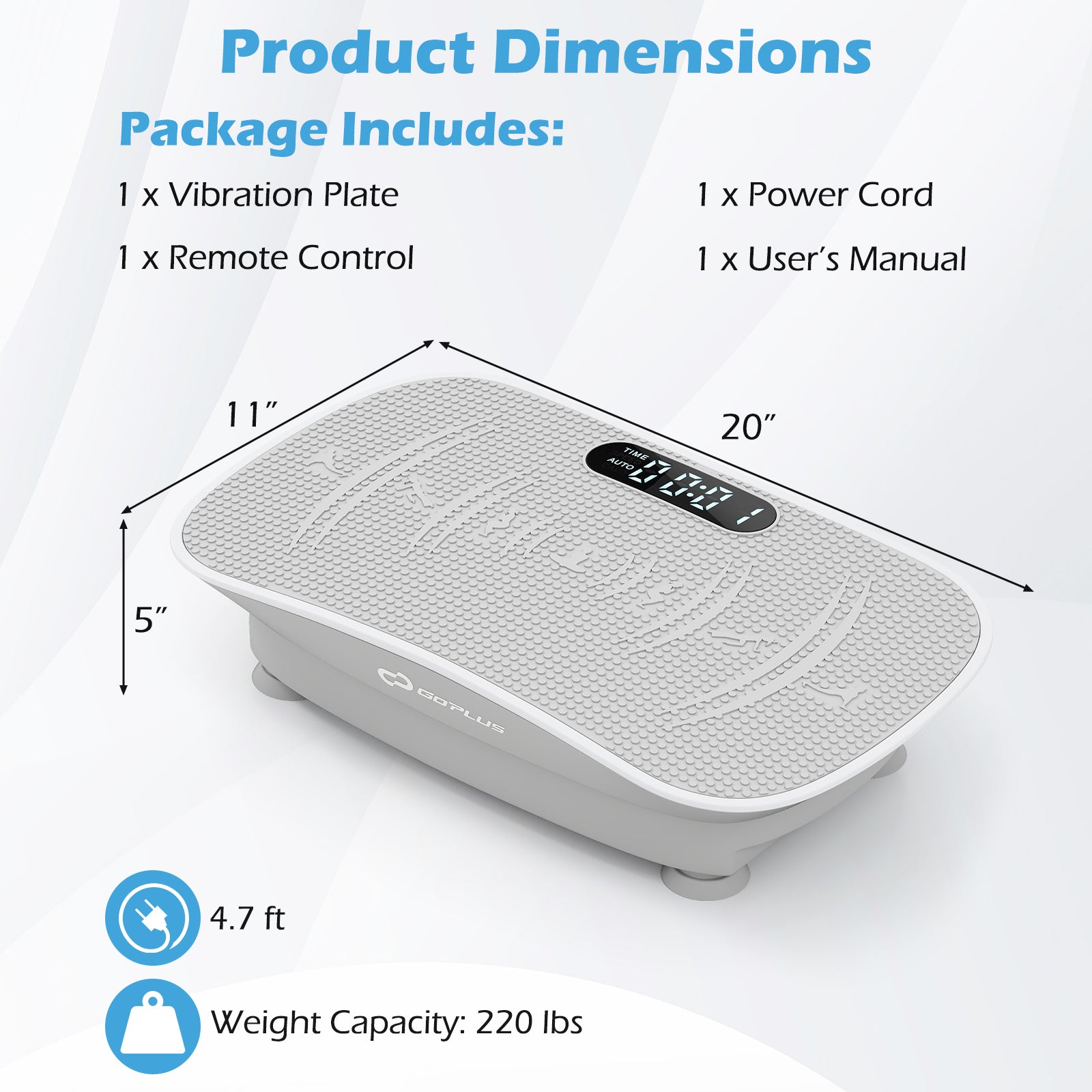 Vibration Plate Exercise Machine, 10 Speed Intensities, Gray Vibration Exercise Machines at Gallery Canada