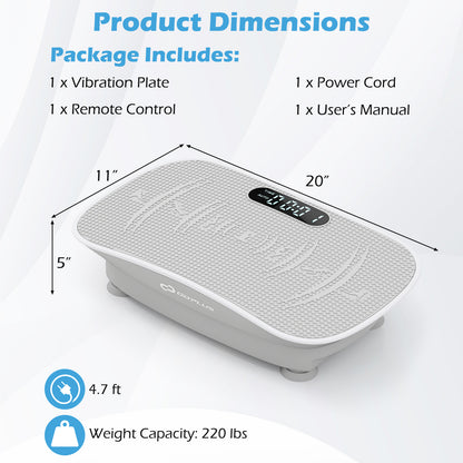 Vibration Plate Exercise Machine, 10 Speed Intensities, Gray Vibration Exercise Machines at Gallery Canada