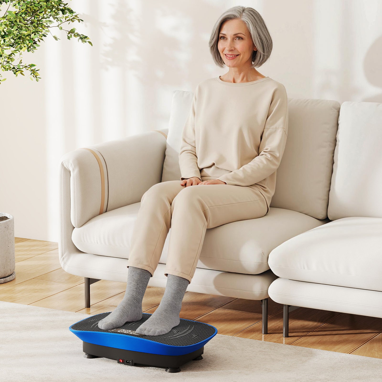Vibration Plate Exercise Machine, 10 Speed Intensities, Navy Vibration Exercise Machines at Gallery Canada