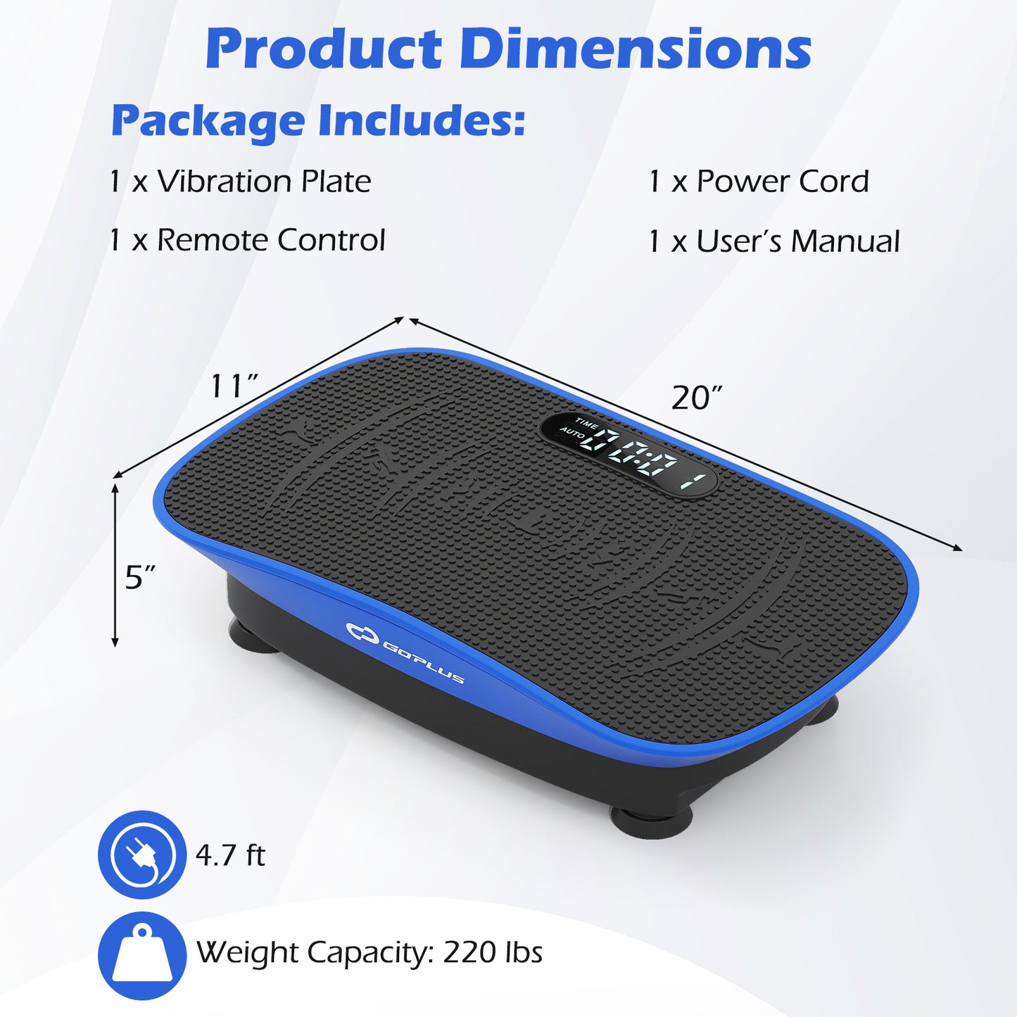 Vibration Plate Exercise Machine, 10 Speed Intensities, Navy Vibration Exercise Machines at Gallery Canada