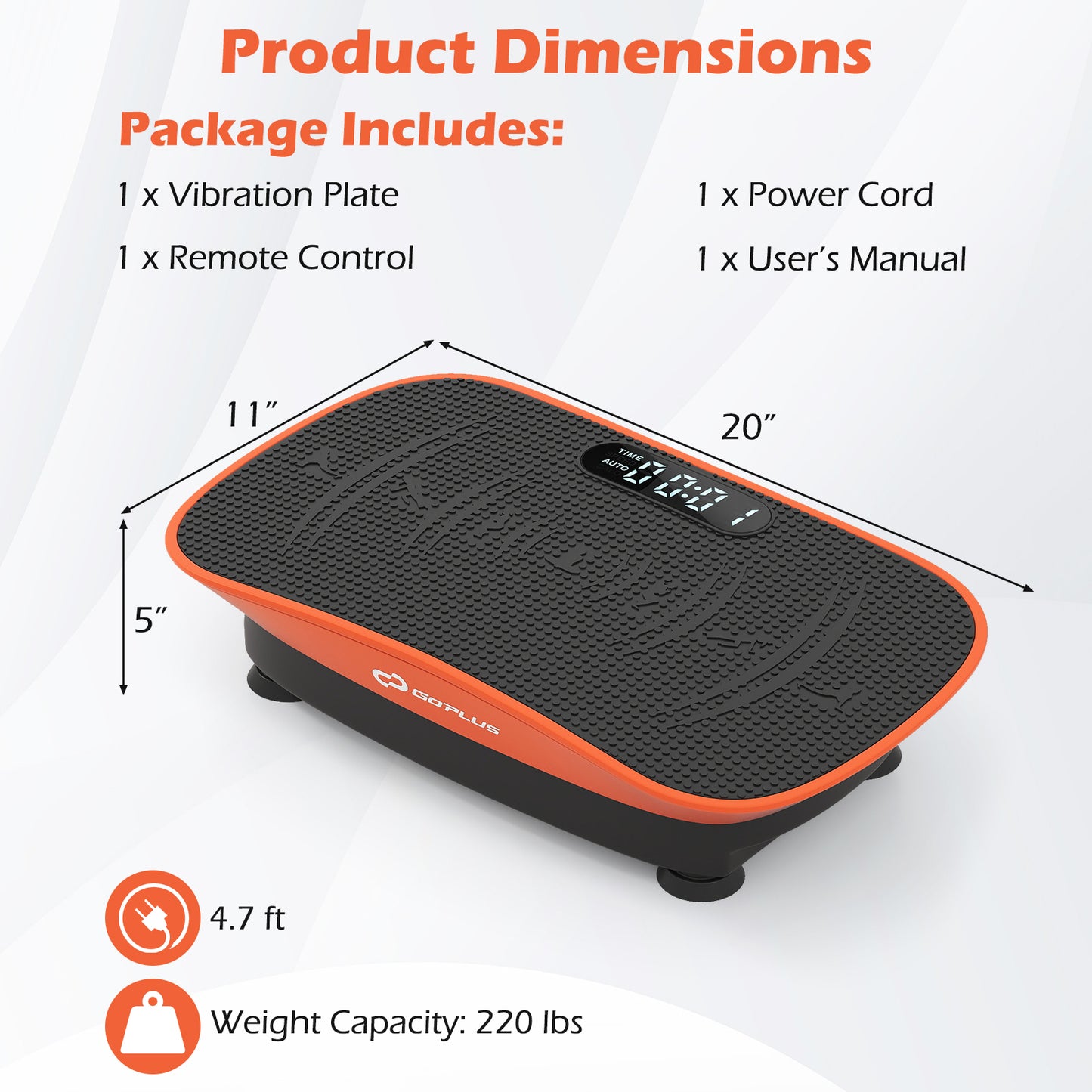 Vibration Plate Exercise Machine, 10 Speed Intensities, Orange Vibration Exercise Machines at Gallery Canada