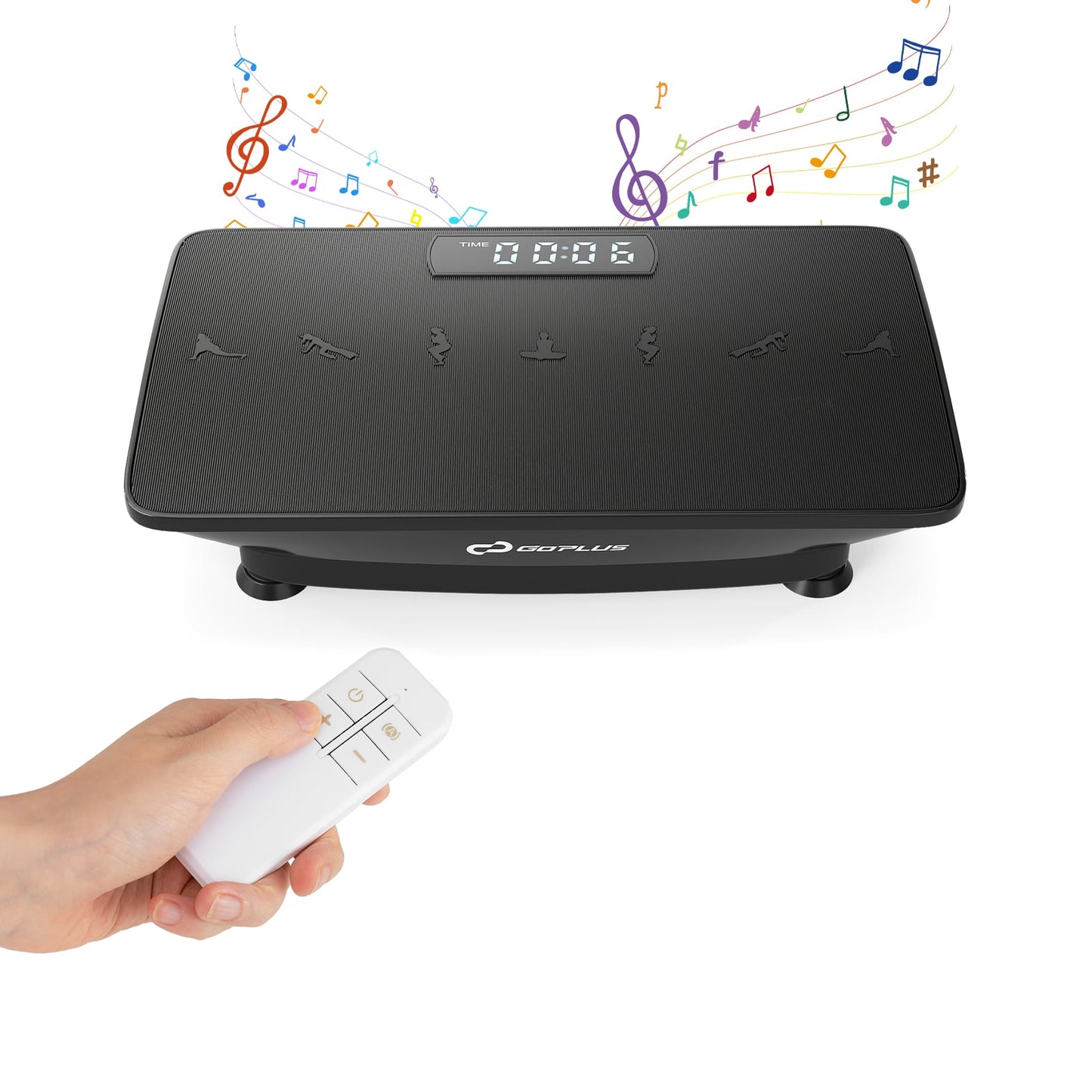 Vibration Plate Exercise Machine with Gravity Sensor for Home, Black