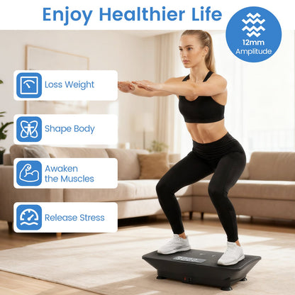 Vibration Plate Exercise Machine with Gravity Sensor for Home, Black