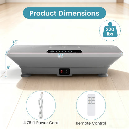 Vibration Plate Exercise Machine with Gravity Sensor for Home, Gray