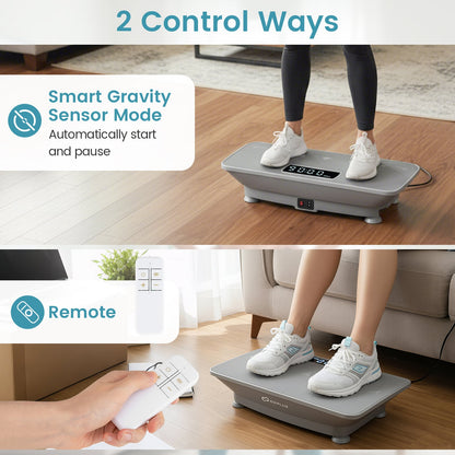 Vibration Plate Exercise Machine with Gravity Sensor for Home, Gray