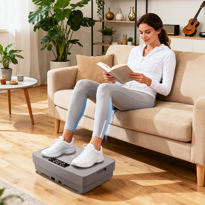 Vibration Plate Exercise Machine with Gravity Sensor and Remote Control for Home Gym, Gray Vibration Exercise Machines Gray at Gallery Canada