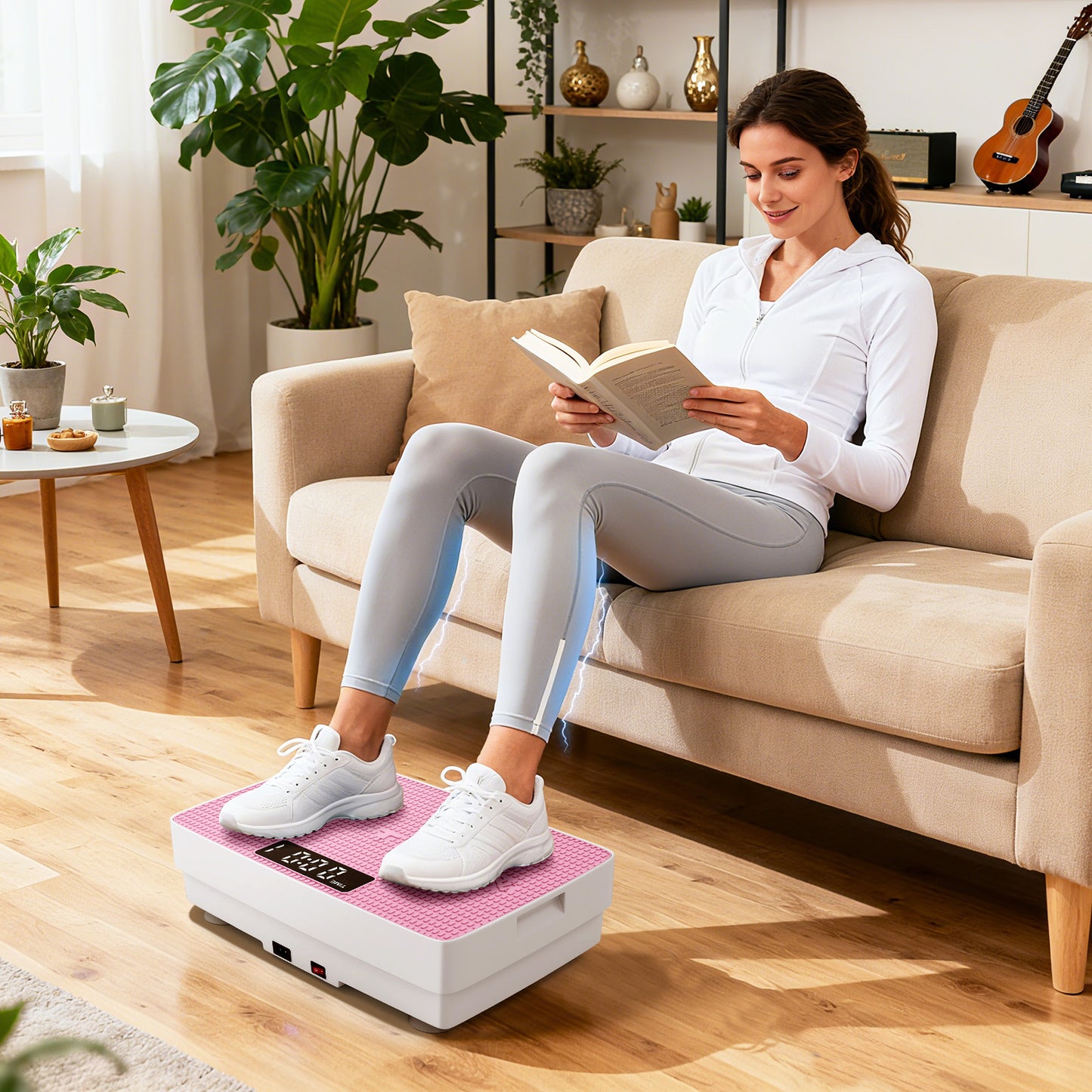 Vibration Plate Exercise Machine with Gravity Sensor and Remote Control for Home Gym, Pink Vibration Exercise Machines Pink at Gallery Canada