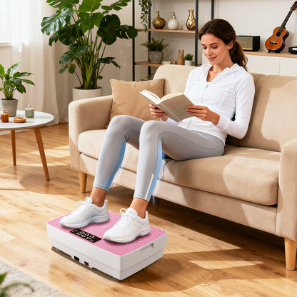 Vibration Plate Exercise Machine with Gravity Sensor and Remote Control for Home Gym, Pink Vibration Exercise Machines Pink at Gallery Canada