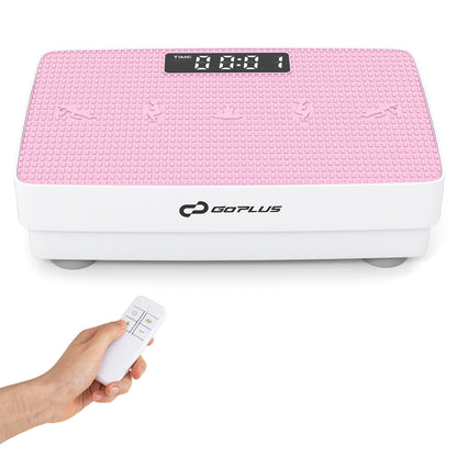 Vibration Plate Exercise Machine with Gravity Sensor and Remote Control for Home Gym, Pink