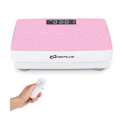 Vibration Plate Exercise Machine with Gravity Sensor and Remote Control for Home Gym, Pink