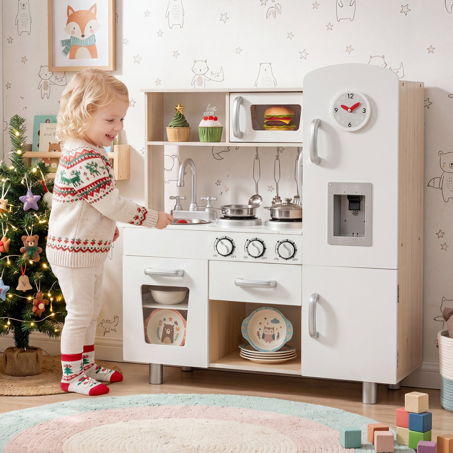 Vintage Play Kitchen Pretend Cooking Playset, White Play Kitchen Sets at Gallery Canada