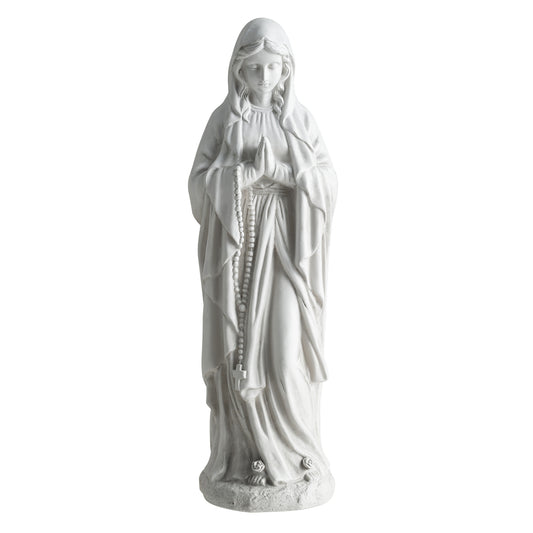Virgin Mary Statue, 29.5 Inch Tall, Outdoor Religious Sculpture, Gray Outdoor Decor Gray at Gallery Canada
