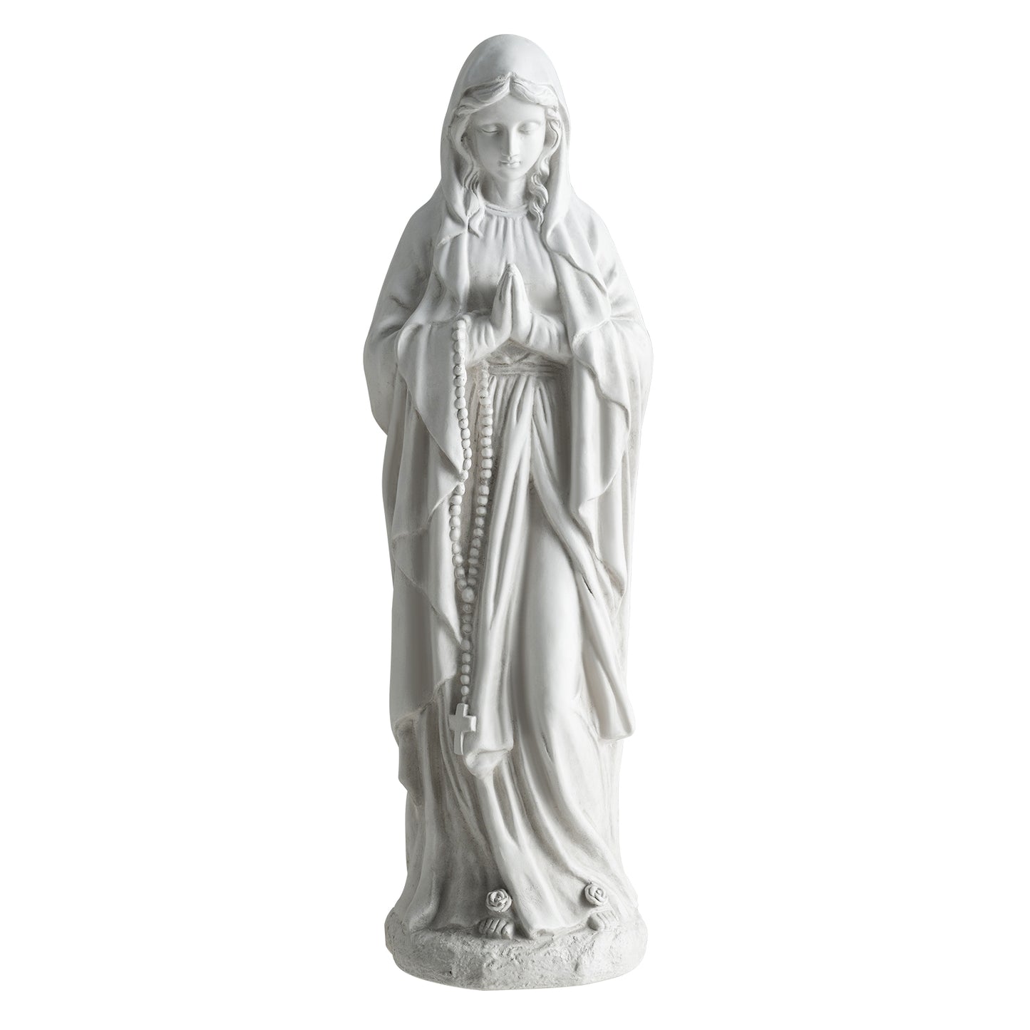 Virgin Mary Statue, 29.5 Inch Tall, Outdoor Religious Sculpture, Gray Outdoor Decor Gray at Gallery Canada