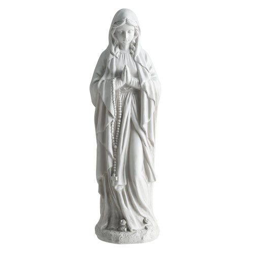 Virgin Mary Statue, 29.5 Inch Tall, Outdoor Religious Sculpture, Gray