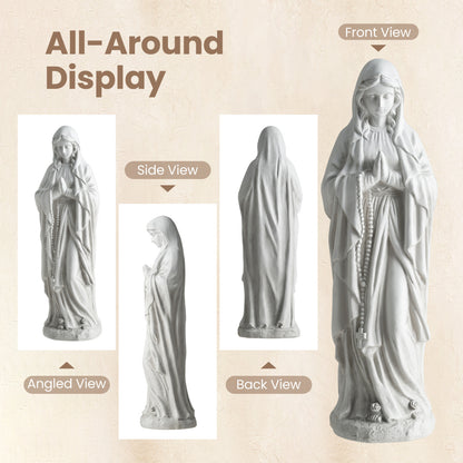 Virgin Mary Statue, 29.5 Inch Tall, Outdoor Religious Sculpture, Gray Outdoor Decor at Gallery Canada