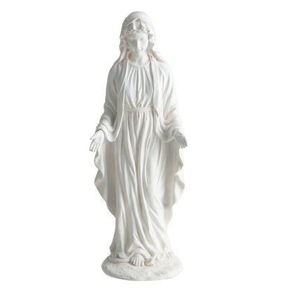 Virgin Mary Statue, 29.5 Inch, Outdoor Religious Sculpture, Aged Finish, White Outdoor Decor at Gallery Canada