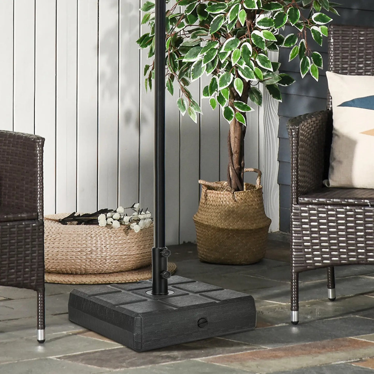 Umbrella Stand, 1.2", 1.5" or 1.9" Poles, Fillable Base, Black Umbrella Bases at Gallery Canada