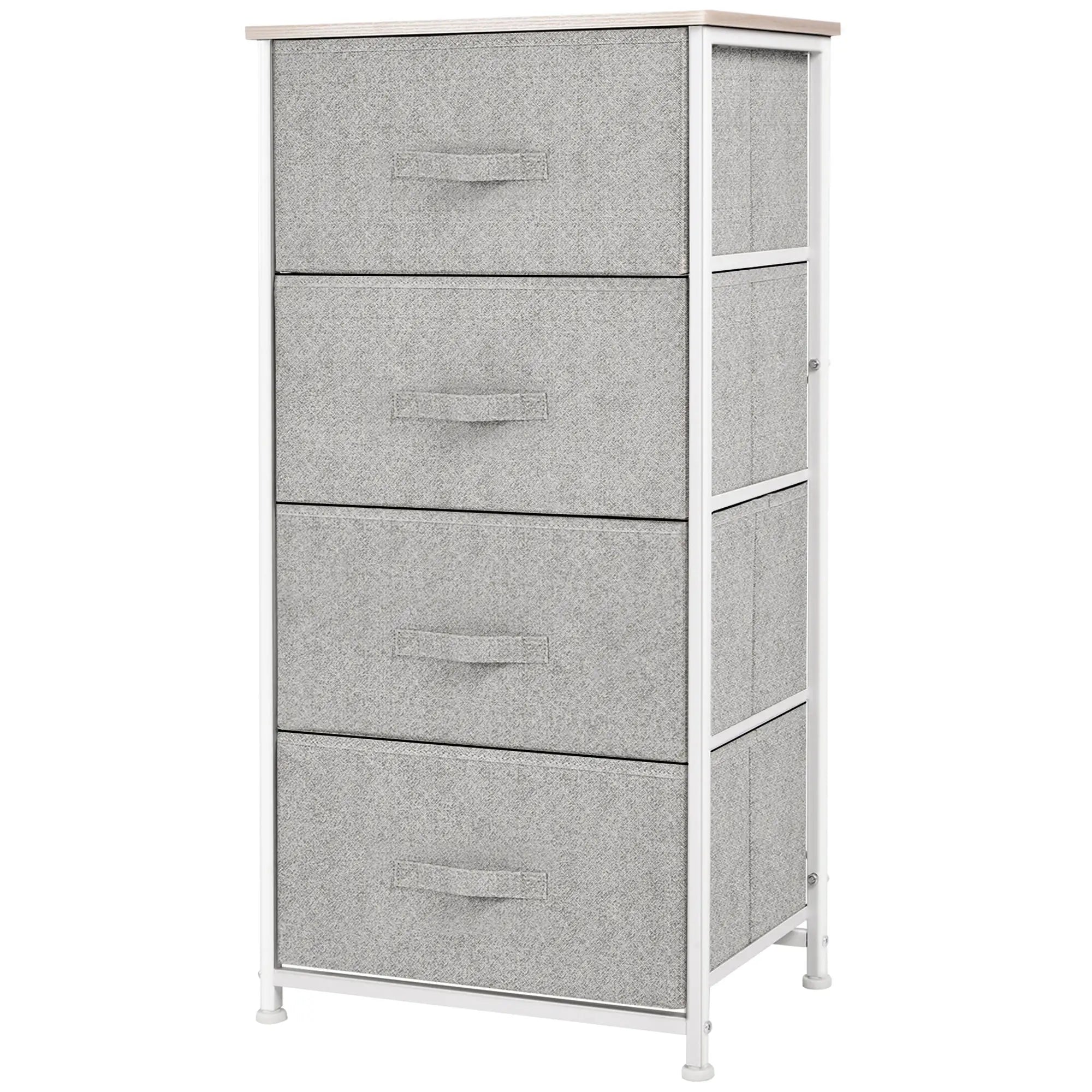 Linen Drawer Cabinet, 4 Removable Drawers, Adjustable Feet, White Storage Cabinets at Gallery Canada