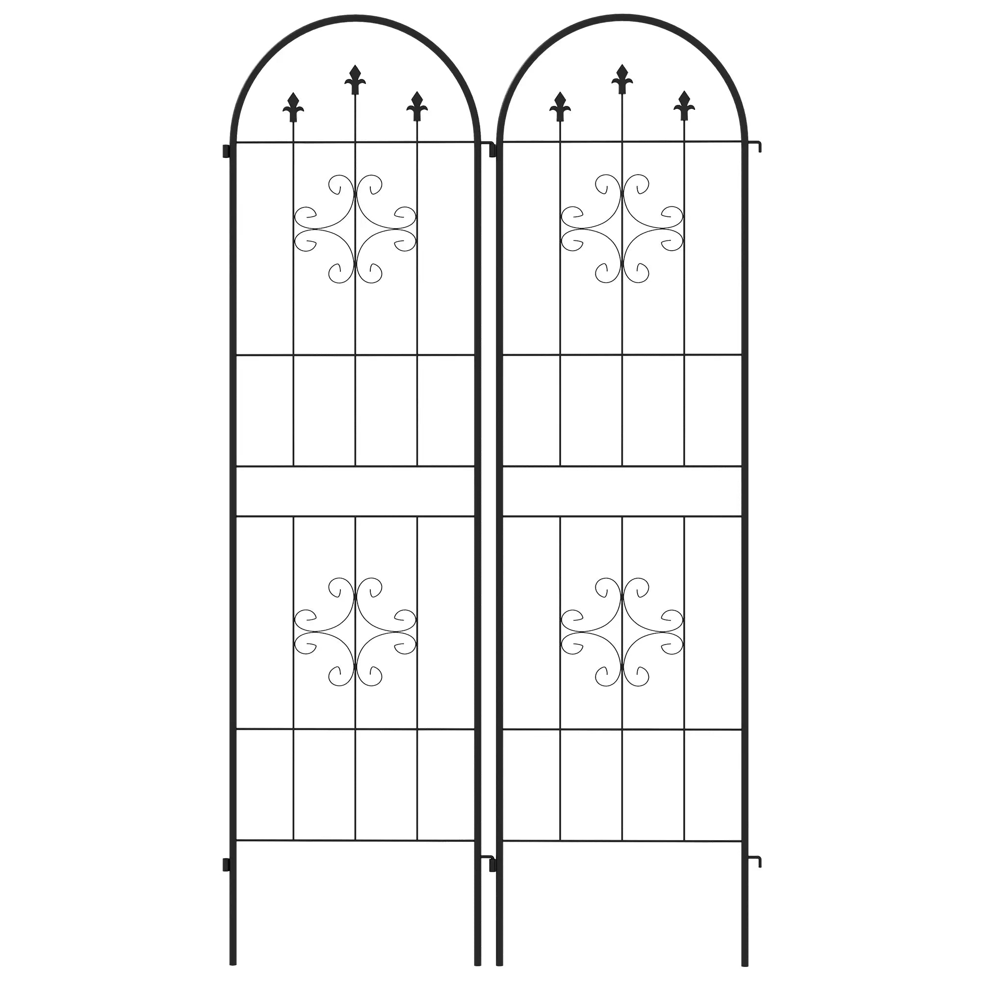 Metal Trellis Set of 2, Garden Support Frames, Arrow Design Plant Stands Black at Gallery Canada