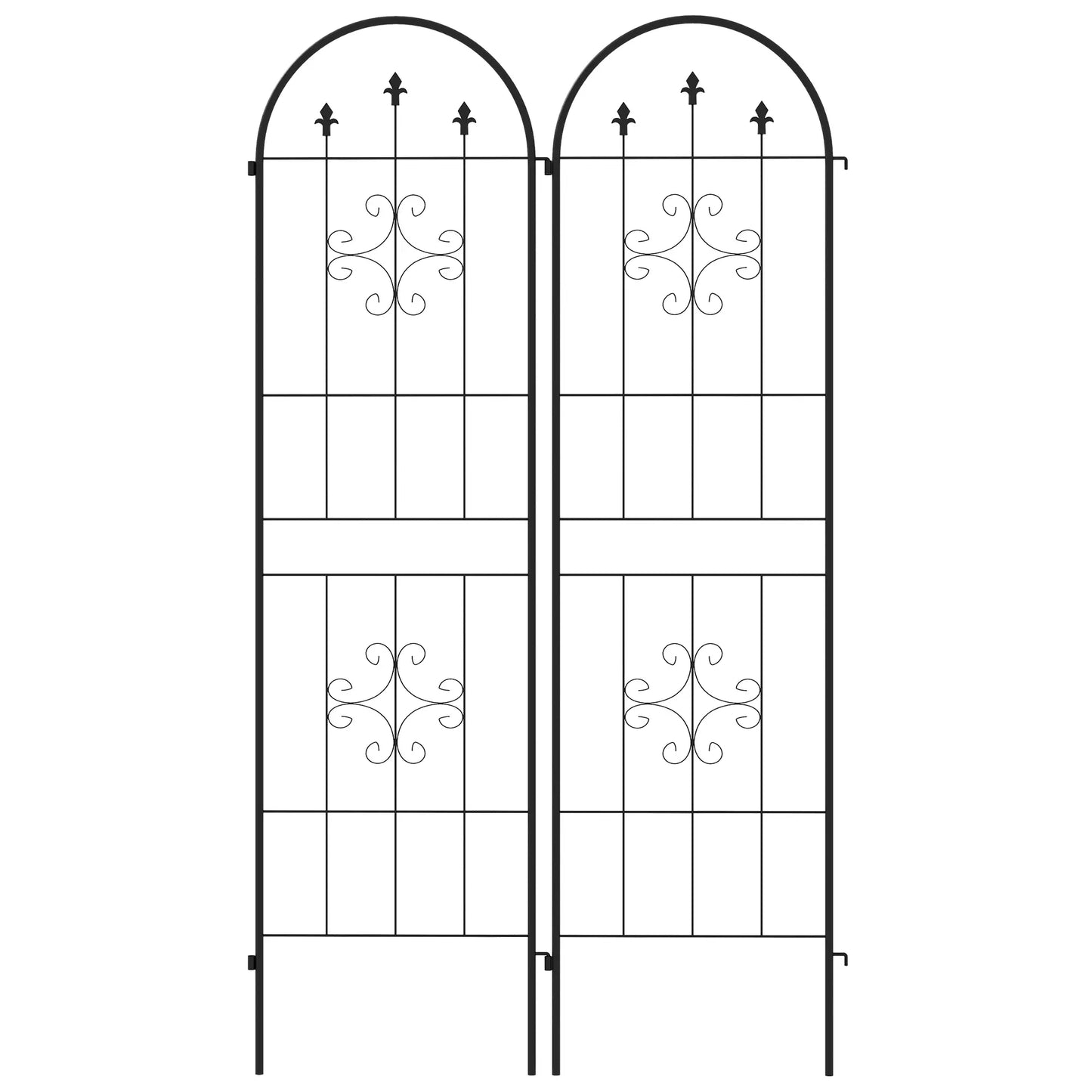 Metal Trellis Set of 2, Garden Support Frames, Arrow Design Plant Stands Black at Gallery Canada