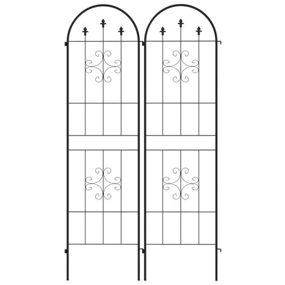Metal Trellis Set of 2, Garden Support Frames, Arrow Design Plant Stands Black at Gallery Canada