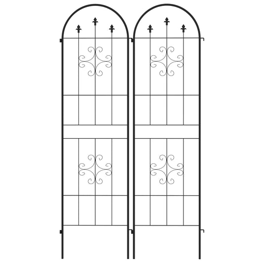 Metal Trellis Set of 2, Garden Support Frames, Arrow Design Plant Stands Black at Gallery Canada