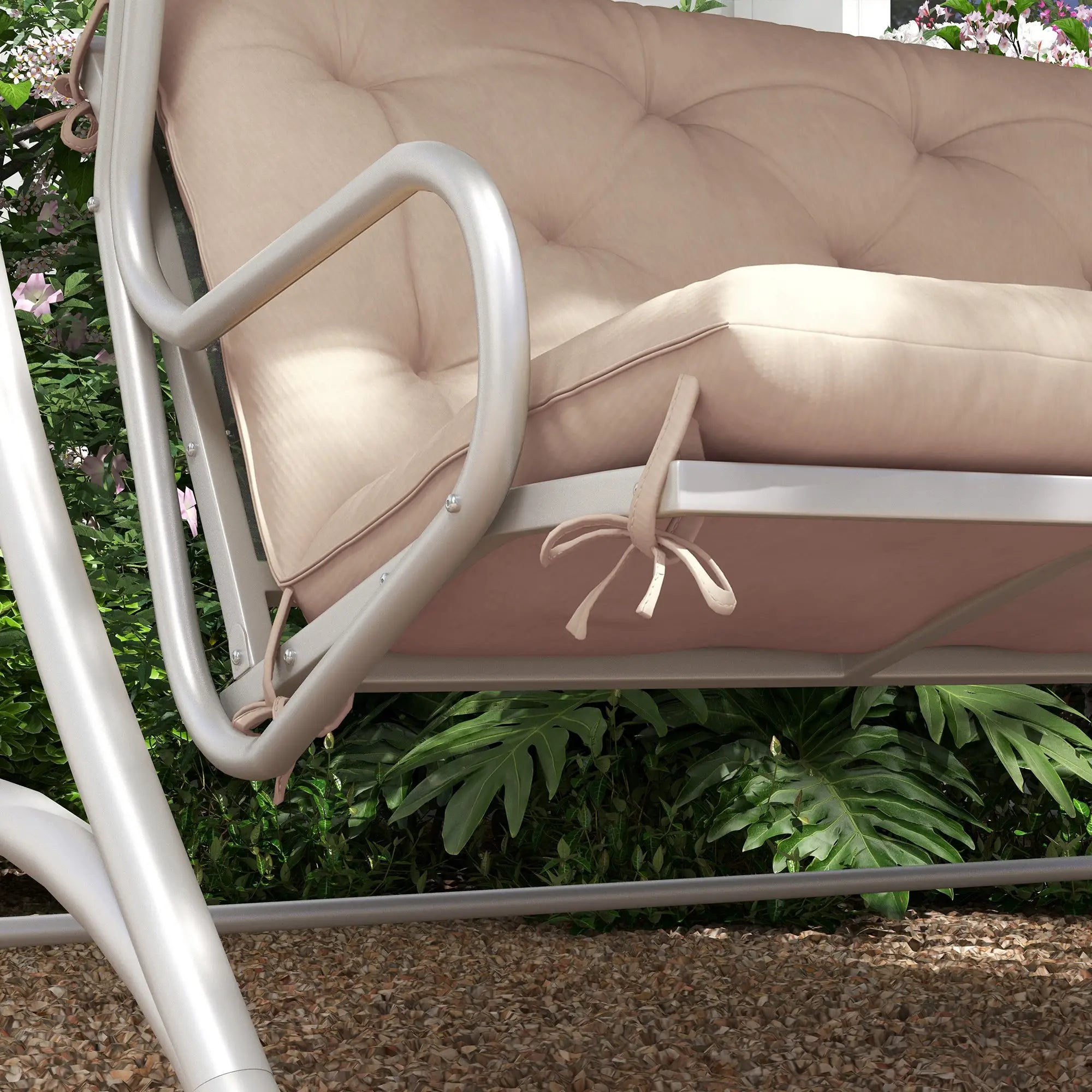 2 Seater Garden Bench Cushion, Thick Outdoor Non-Slip Pad, 47