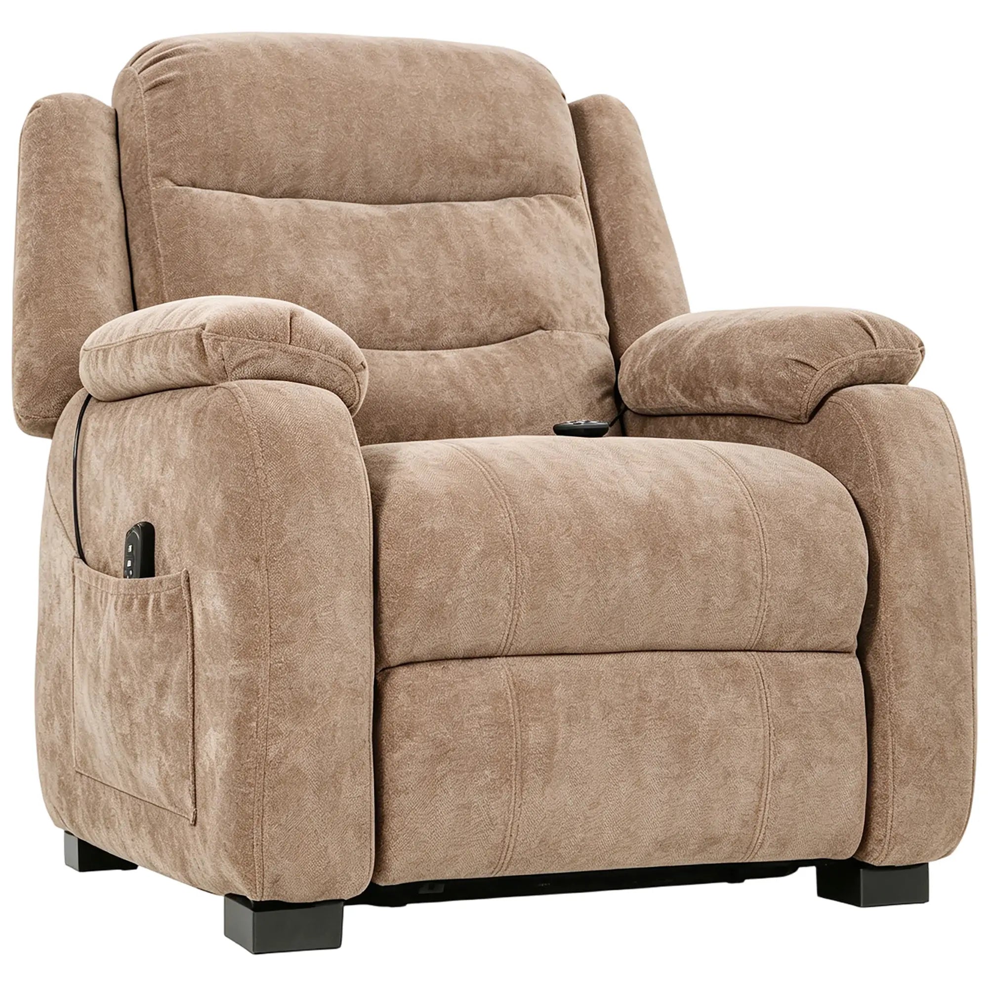 Massage Recliner Chair, Power Recliner, Remote, 2 Memory Positions, Brown Single Sofas at Gallery Canada