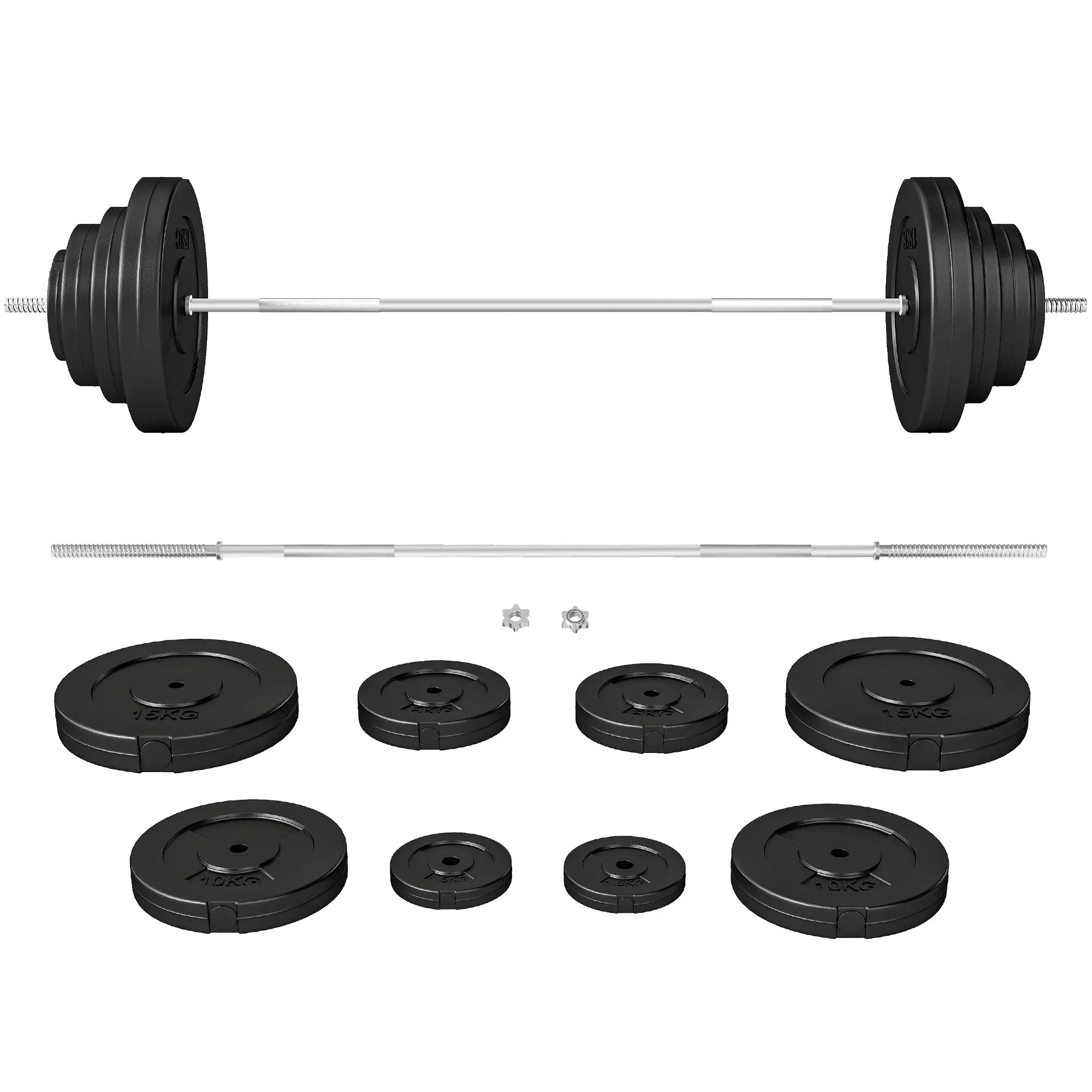154 lbs Barbell Weight Set, Adjustable Weights, 67