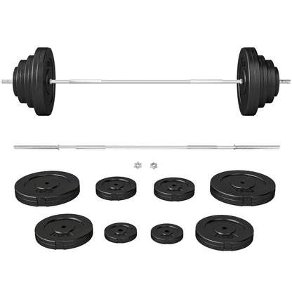 154 lbs Barbell Weight Set, Adjustable Weights, 67" Barbell Bar Dumbbells & Barbells at Gallery Canada