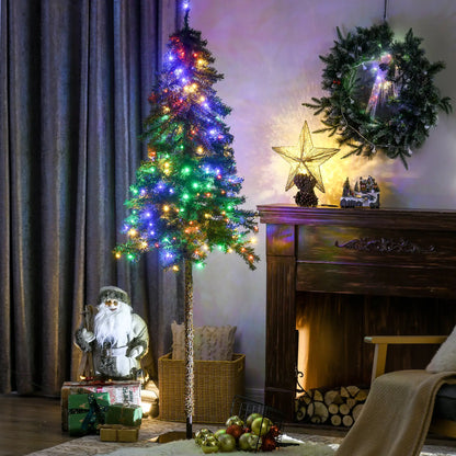 6' Artificial Christmas Tree, Pencil Shape, Steel Base, Warm White or Colorful LED Pencil Christmas Trees at Gallery Canada