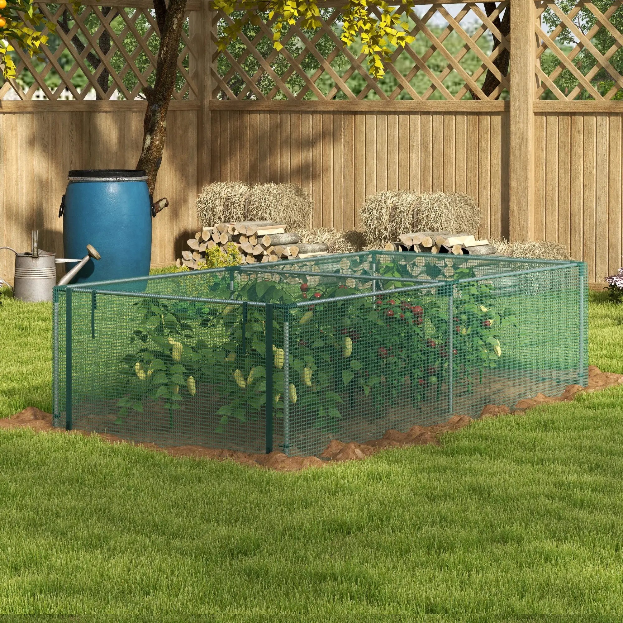 8.1' x 4.1' Plant Protection Cage, Zipper Roll-Up Door, Galvanised Steel Frame Greenhouses at Gallery Canada