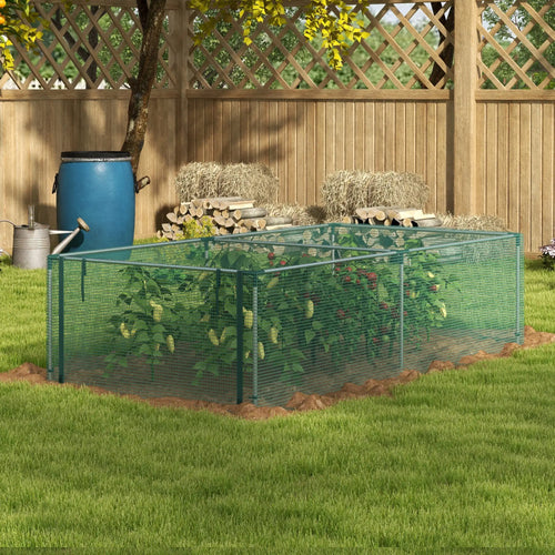 8.1' x 4.1' Plant Protection Cage, Zipper Roll-Up Door, Galvanised Steel Frame