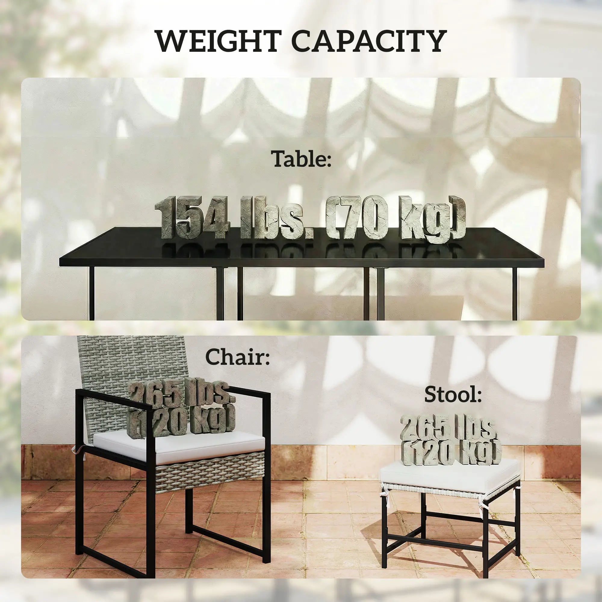 Wicker Patio Dining Set, 6 Armchairs, 4 Stools, Light Grey Outdoor Dining Sets at Gallery Canada
