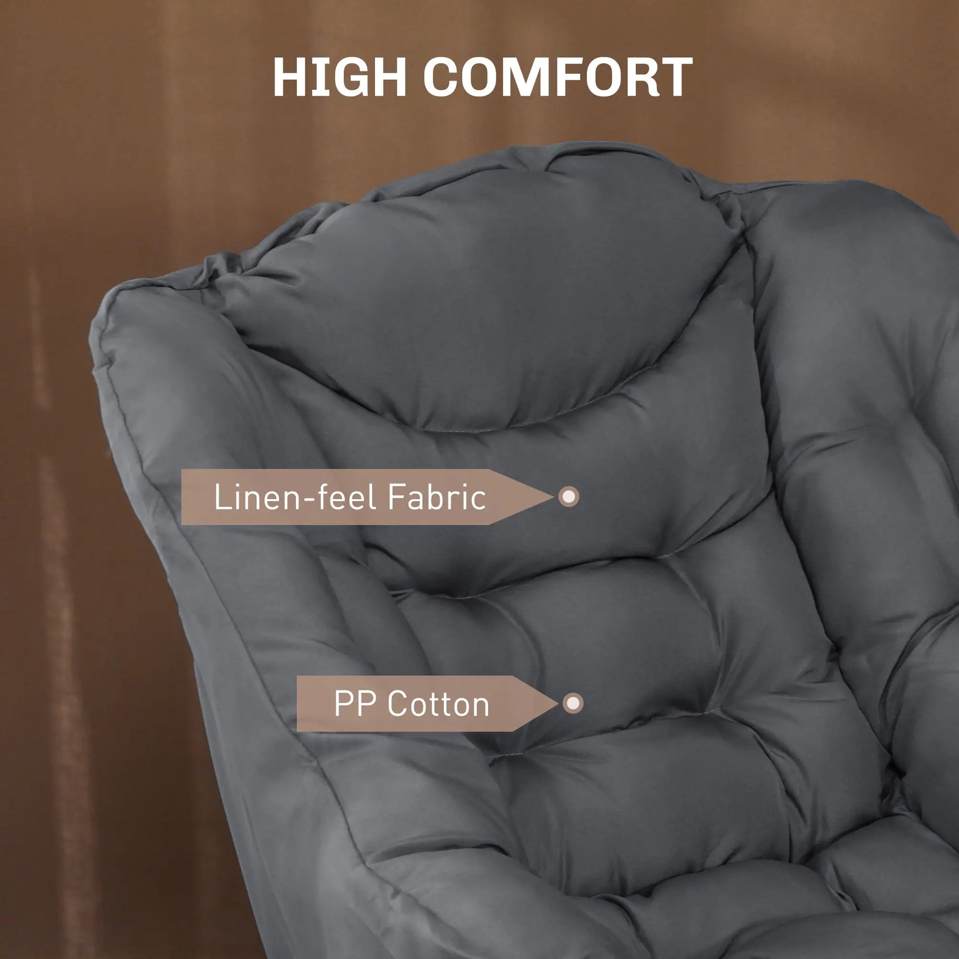 Modern Accent Chair, Armchair with Side Pockets, Steel Legs, Grey Accent Chairs at Gallery Canada