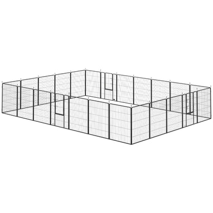 24 Panels 39" Height Heavy Duty Dog Playpen for Small Medium Large Dogs, Black Houses, Kennels & Pens Black at Gallery Canada