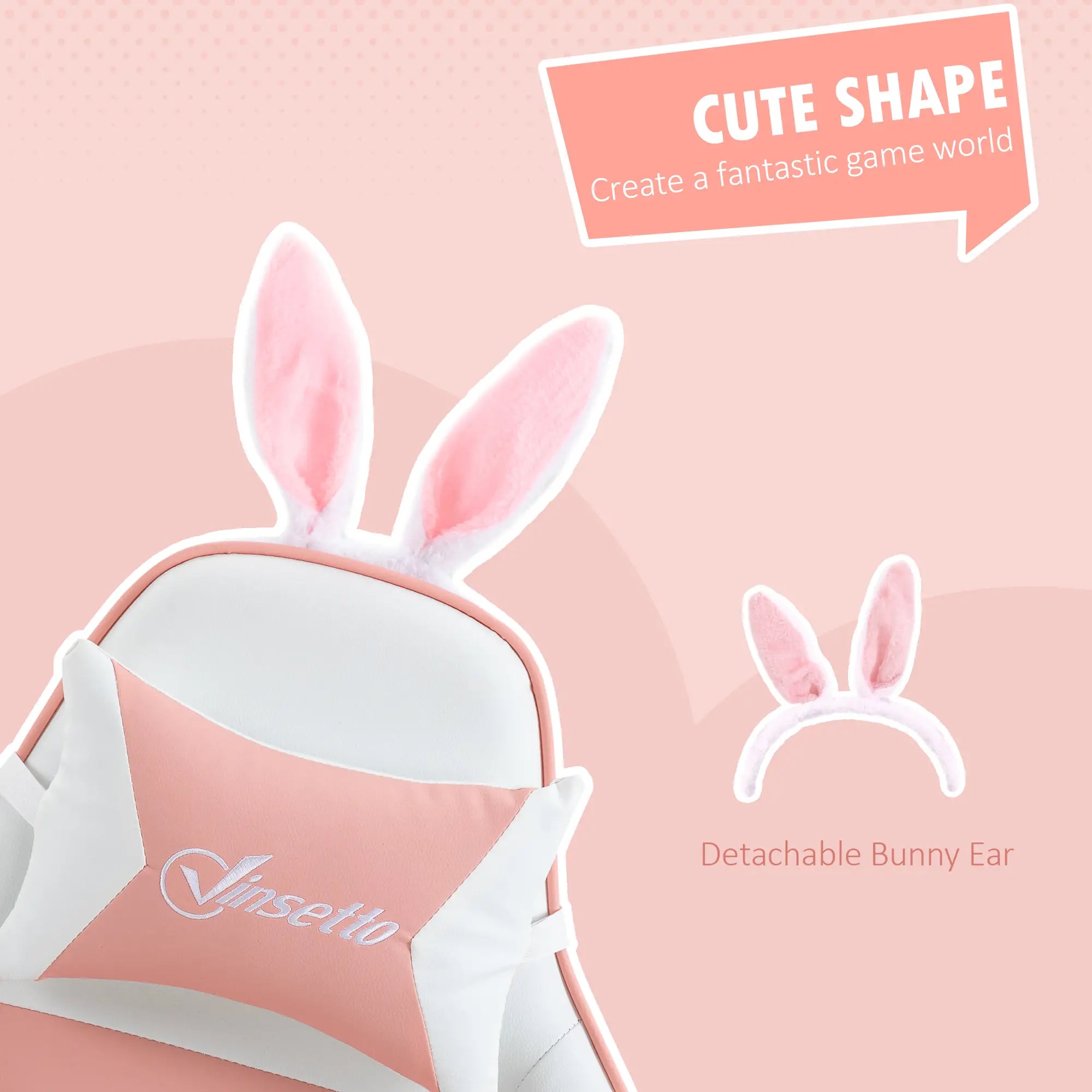 Racing Gamer Chair, PU Leather with Footrest, Headrest, Lumbar Support, Pink Video Game Chairs at Gallery Canada