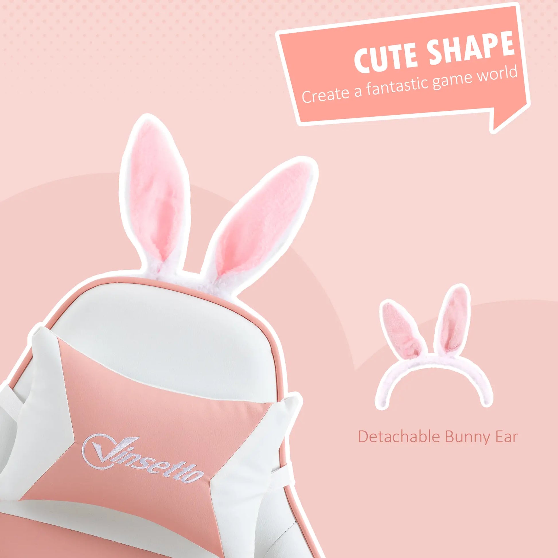 Racing Gamer Chair, PU Leather with Footrest, Headrest, Lumbar Support, Pink Video Game Chairs at Gallery Canada