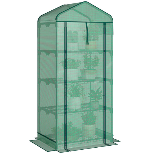 Mini Greenhouse With Screen Roof, 27.6" x 19.7" x 62.2", Green Mini Greenhouses Green, Dark Green at Gallery Canada