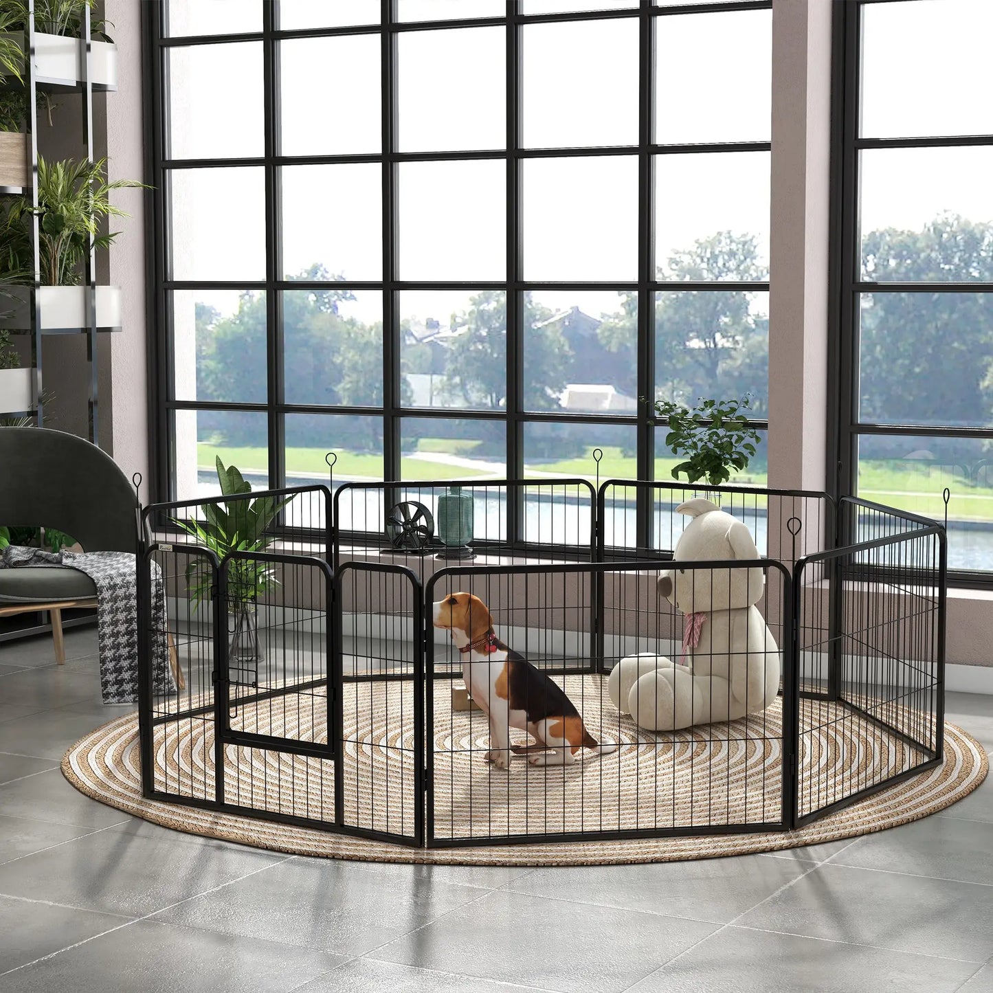 8 Panel Dog Playpen, 23.5" Height, for Small Medium Dogs Houses, Kennels & Pens at Gallery Canada