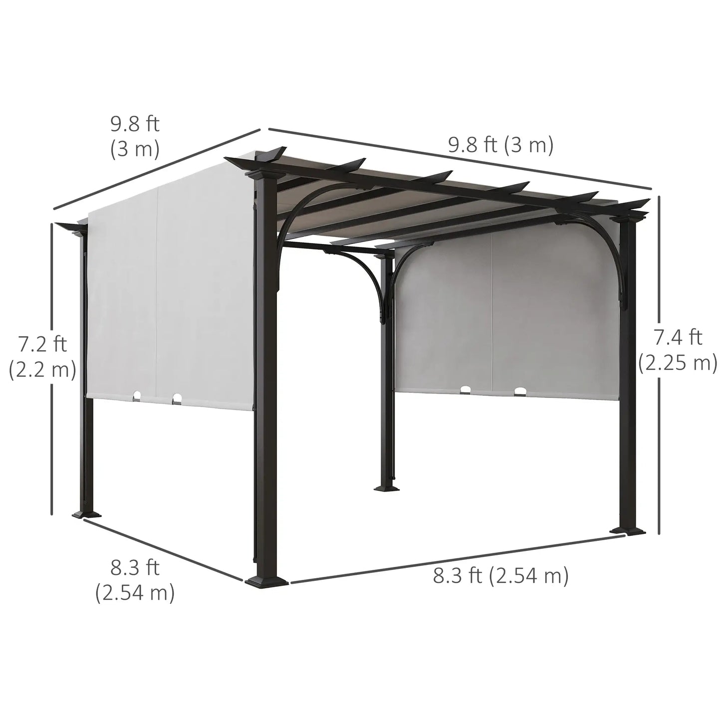 10' x 10' Outdoor Pergola, Steel Frame, White Pergolas at Gallery Canada