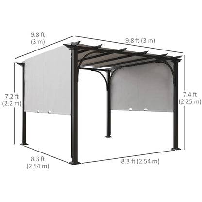 10' x 10' Outdoor Pergola, Steel Frame, White Pergolas at Gallery Canada