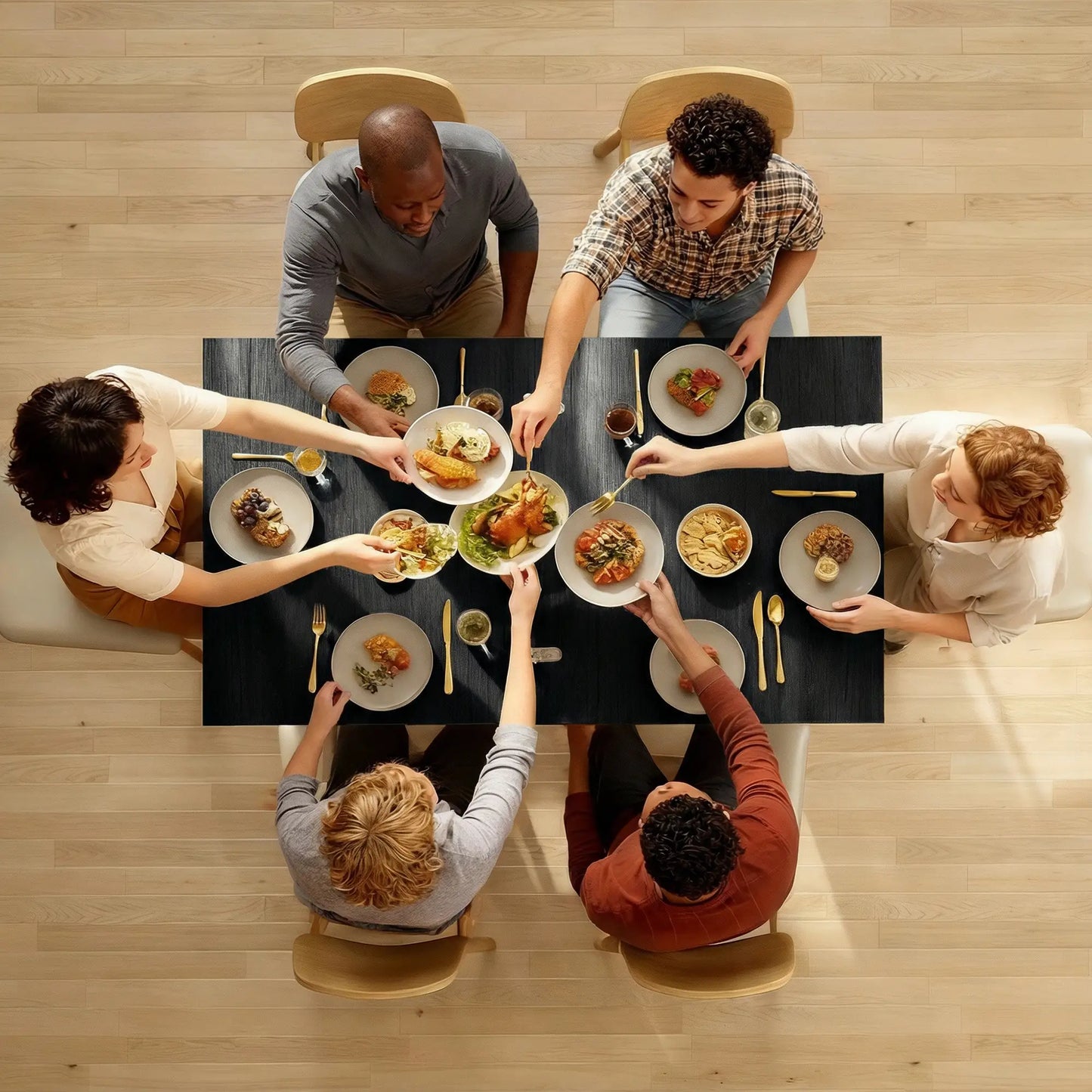 55" Extendable Dining Table, Kitchen Table For 4-6 Person, Black Dining Tables at Gallery Canada