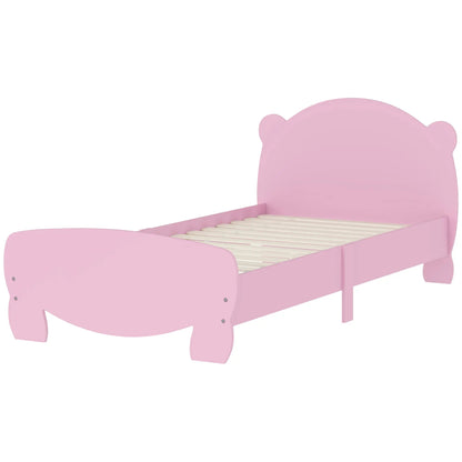 Twin Bed Frame, Bear Headboard, Slats Support, No Box Spring, Pink Kids Bedroom Furniture Pink at Gallery Canada